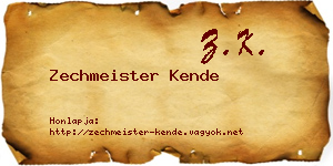 Zechmeister Kende névjegykártya